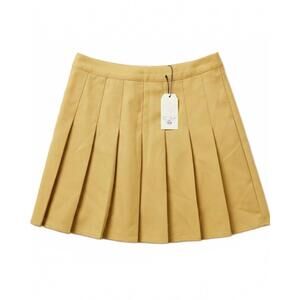 NEW TREND:NOTES women's pleated mini skirt in mustard